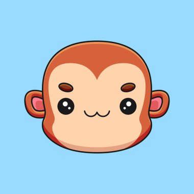 Şirin bir maymun kafasının oyuncu ve yaramaz bir çizimi. Gülünç bir sırıtış, büyük gözler ve tüylü bir yüz. Hayvan severler ya da bu primatların tuhaf cazibesini seven herkes için mükemmel.