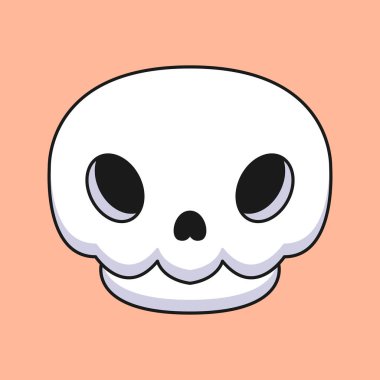 Kafatasının tuhaf bir çizimi, neşeli çizgiler, neşeli gözler ve küstah bir sırıtış. Cadılar Bayramı aşıkları için mükemmel. Bu ürkütücü sembolün tuhaf cazibesini takdir eden herkes için.