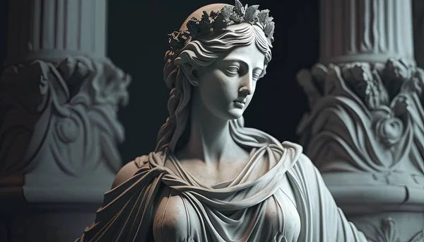 A Greek statue illustration showcasing elegance and grandeur, an awe-inspiring tribute to classical art.