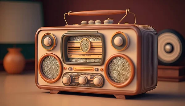 Vintage vibes with abstract retro radio illustration