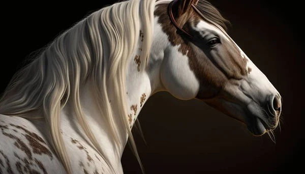 Horse in profile view digital art illustration