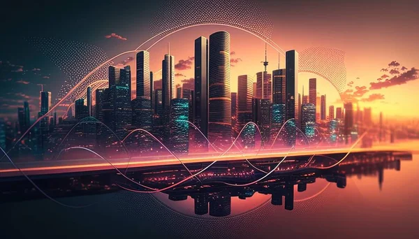 smart city digital art illustration