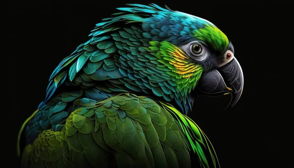 tropical parrot digital art illustration