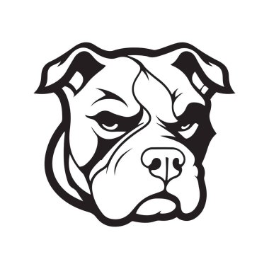 Bulldog maskotu logosu, elle çizilmiş illüstrasyon. Logo, Duvar Kağıdı, Banner, Arkaplan, Kart, Kitap İllüstrasyonu, Tişört Tasarımı, Etiket, Kapak, vb.