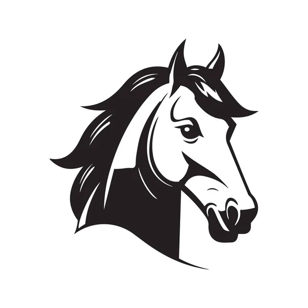 Logotipo Mascota Del Caballo Ilustración Dibujada Mano Conveniente Para Logotipo — Vector de stock
