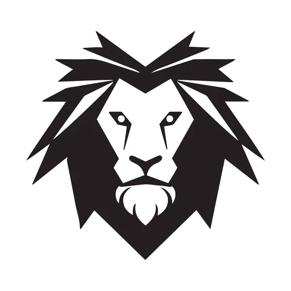 Logo Singa Maskot Gambar Tangan Ilustrasi Cocok Untuk Logo Wallpaper - Stok Vektor