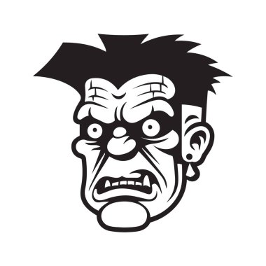 Frankenstein maskot logosu, elle çizilmiş illüstrasyon. Logo, Duvar Kağıdı, Banner, Arkaplan, Kart, Kitap İllüstrasyonu, Tişört Tasarımı, Etiket, Kapak, vb.