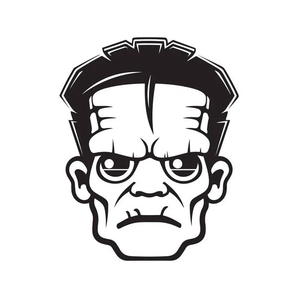Frankenstein Maskottchen Logo Handgezeichnete Illustration Geeignet Für Logo Tapete Banner — Stockvektor