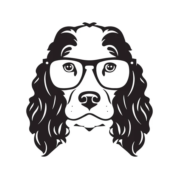 带眼镜的猎狗 矢量概念数字艺术 手绘插图 — 图库矢量图片
