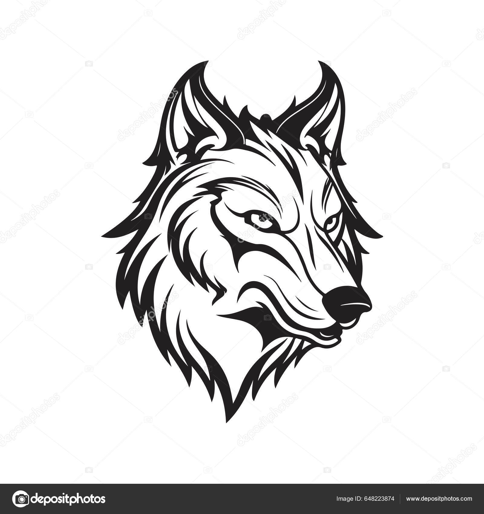 Wolf Vector Concept Digital Art Hand Drawn Illustration Stock Vector by ...