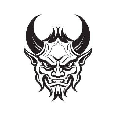 şeytan, vektör konsepti dijital sanat, el çizimi illüstrasyon