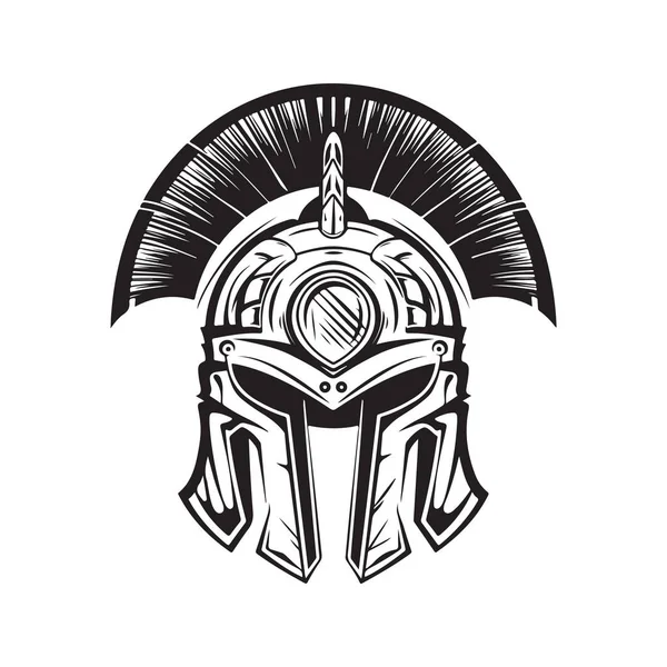 Spartan Helmet Vector Concept Digital Art Hand Drawn Illustration — Stock Vector