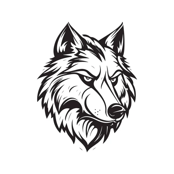 Wolf Concept Vectoriel Art Numérique Illustration Dessinée Main — Image vectorielle