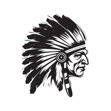 Apache, vektör konsepti dijital sanat, el çizimi illüstrasyon