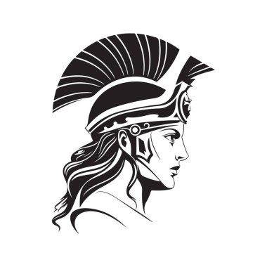 Athena, vektör konsepti dijital sanat, el çizimi illüstrasyon