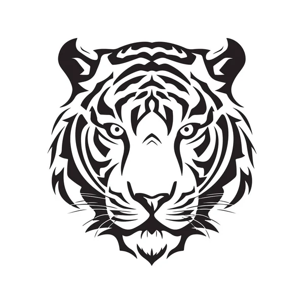 Tigerhuvud Vektor Koncept Digital Konst Handritad Illustration — Stock vektor