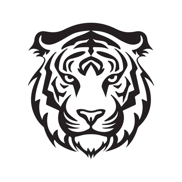 Cabeça Tigre Conceito Vetorial Arte Digital Ilustração Desenhada Mão — Vetor de Stock
