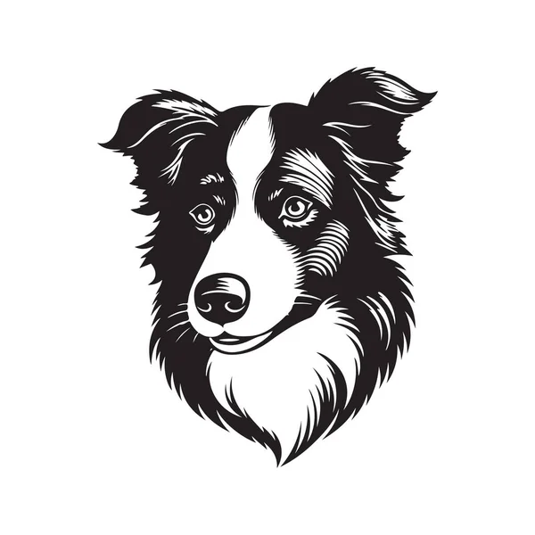 Border Collie Dog Concept Vectoriel Art Numérique Illustration Dessinée Main — Image vectorielle
