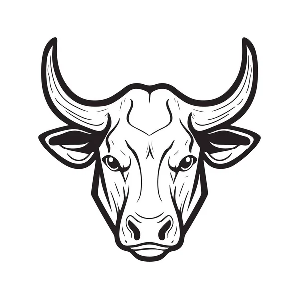Tête Vache Concept Vectoriel Art Numérique Illustration Dessinée Main — Image vectorielle