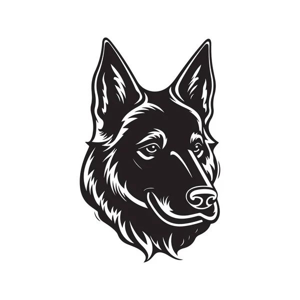 Schäferhund Vektorkonzept Digitale Kunst Handgezeichnete Illustration — Stockvektor