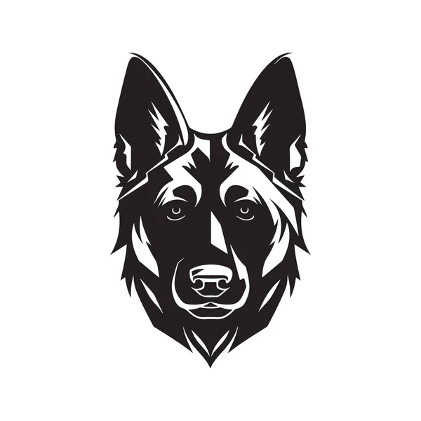 ドイツの羊飼い犬ベクトルコンセプトデジタルアート手描きイラスト — ストックベクタ