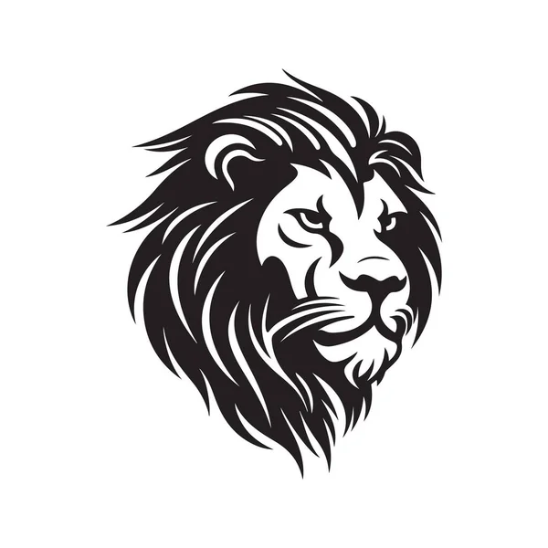 Λιοντάρι Κεφάλι Διάνυσμα Έννοια Ψηφιακή Τέχνη Ζωγραφισμένα Στο Χέρι Εικονογράφηση — Διανυσματικό Αρχείο