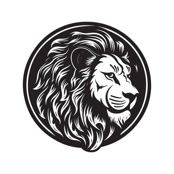 Lion Concept Vectoriel Art Numérique Illustration Dessinée Main — Image vectorielle