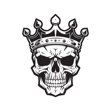 kafatası tacı, vektör konsepti dijital sanat, el çizimi illüstrasyon