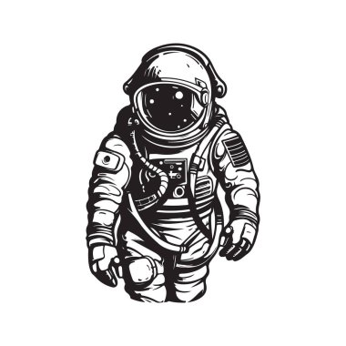 astronot, vektör konsepti dijital sanat, el çizimi illüstrasyon