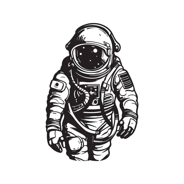 Astronauta Conceito Vetorial Arte Digital Ilustração Desenhada Mão — Vetor de Stock
