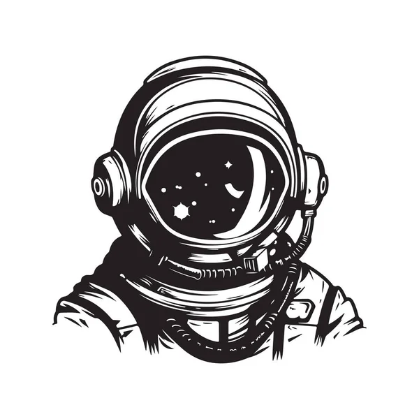 Astronauta Vector Concepto Arte Digital Ilustración Dibujada Mano — Archivo Imágenes Vectoriales