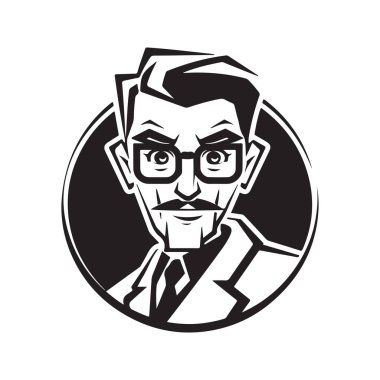 Bilim adamı, vektör konsepti dijital sanat, el çizimi illüstrasyon