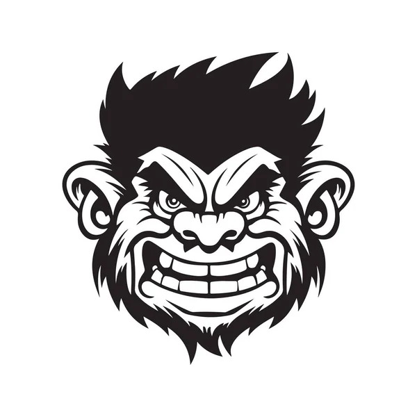 Troll Logotipo Concepto Color Blanco Negro Ilustración Dibujada Mano — Vector de stock