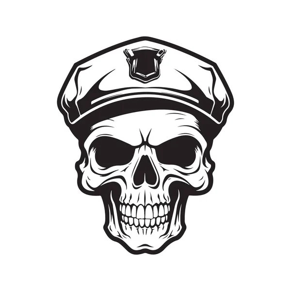 Στρατιωτικό Κρανίο Λογότυπο Έννοια Μαύρο Και Άσπρο Χρώμα Ζωγραφισμένα Στο — Διανυσματικό Αρχείο