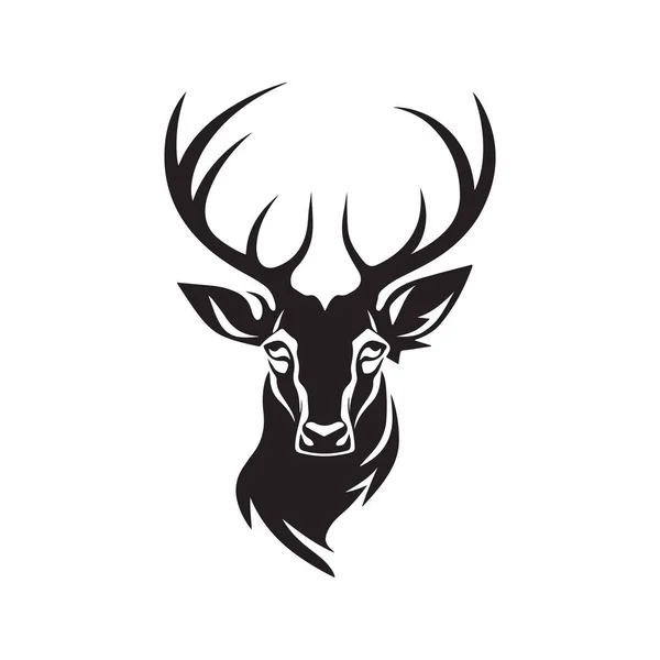 Jelenie Koncepcja Logo Czarny Biały Kolor Ręcznie Rysowane Ilustracja — Wektor stockowy