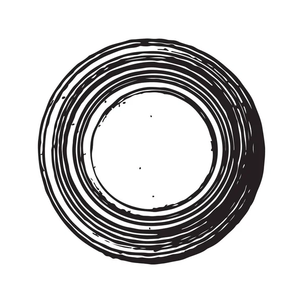 Daire Klasik Logo Konsepti Siyah Beyaz Renk Çizimi Illüstrasyon — Stok Vektör