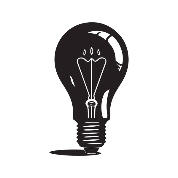 Ampul Klasik Logo Konsepti Siyah Beyaz Renk Çizimi Illüstrasyon — Stok Vektör