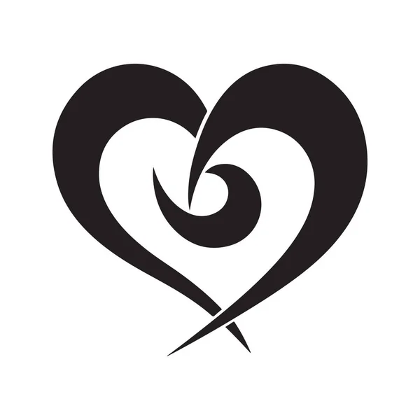 Láska Vintage Logo Koncept Černá Bílá Barva Ručně Kreslené Ilustrace — Stockový vektor
