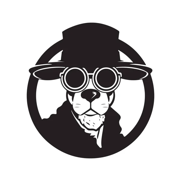 Sheep Spy Vintage Logo Line Art Concept Black White Color — Stock Vector