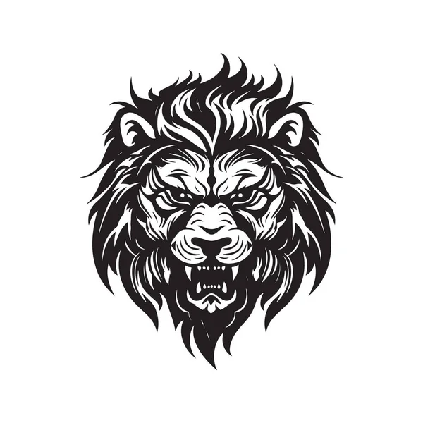 Тварина Вінтажний Логотип Концепт Лінії Мистецтва Чорно Білий Колір Намальована — стоковий вектор