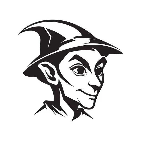 Elf Sci Vintage Logo Line Art Concept Schwarz Weiß Farbe — Stockvektor