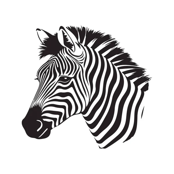 Зебра Винтажный Логотип Линия Художественное Понятие Черно Белый Цвет Ручной — стоковый вектор