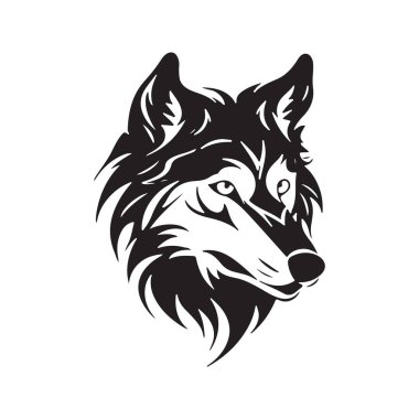 Kurt klipsi sanatı, klasik logo çizgisi sanat konsepti siyah-beyaz renk, el çizimi illüstrasyon