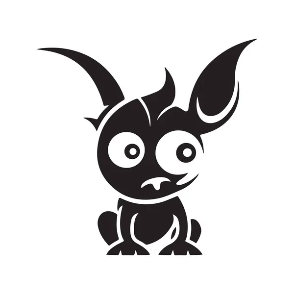 Животное Мистическое Существо Винтажный Логотип Линии Художественной Концепции Черно Белый — стоковый вектор