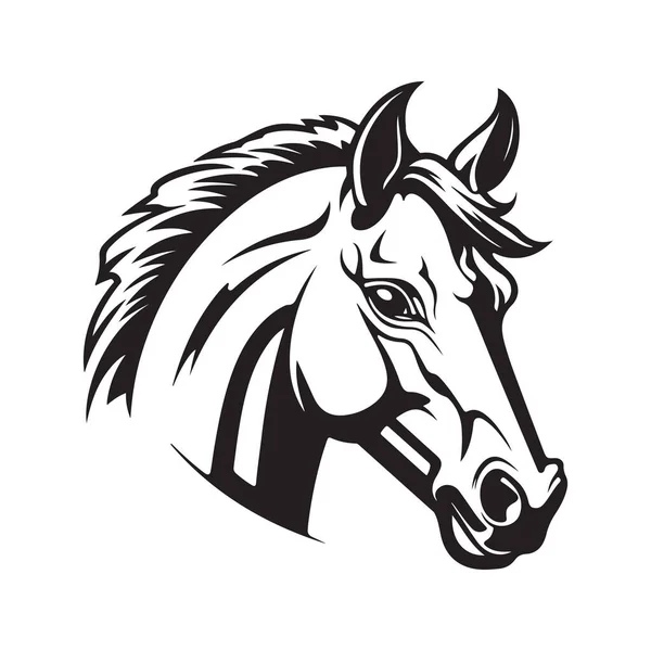 Кольт Талисман Винтажный Логотип Линии Художественной Концепции Черно Белый Цвет — стоковый вектор