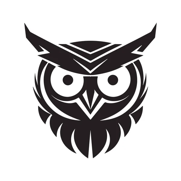 stock vector owl, vintage logo line art concept black and white color, hand drawn illustration