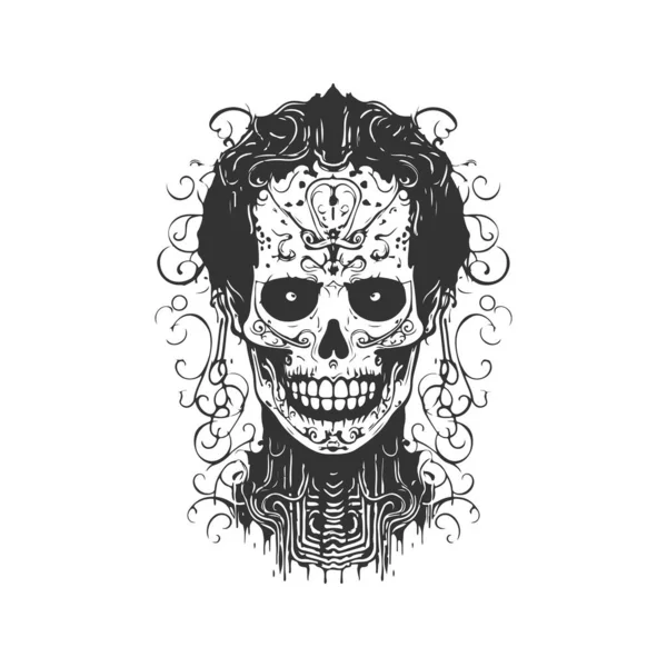 Принц Кровавого Ашока Винтажная Линия Логотипа Art Концепция Черно Белого — стоковый вектор