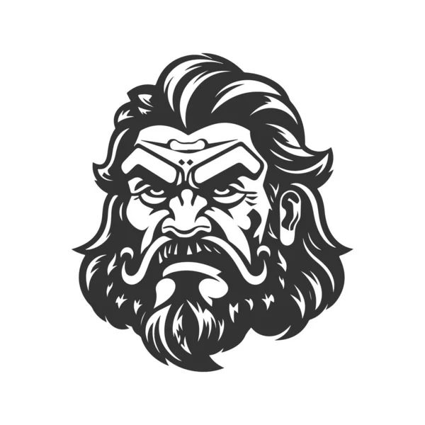 Коричневый Темпоральный Варвар Винтажный Логотип Линия Художественная Концепция Черно Белый — стоковый вектор
