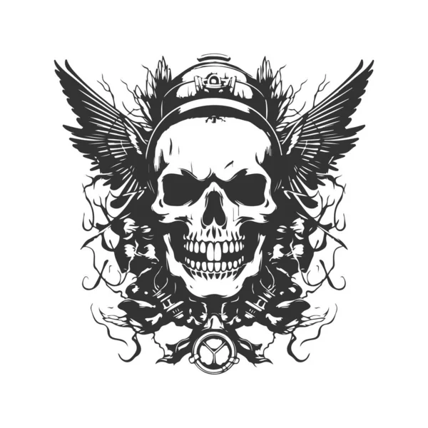 Dissidence Scout Cauchemars Vintage Logo Ligne Art Concept Noir Blanc — Image vectorielle