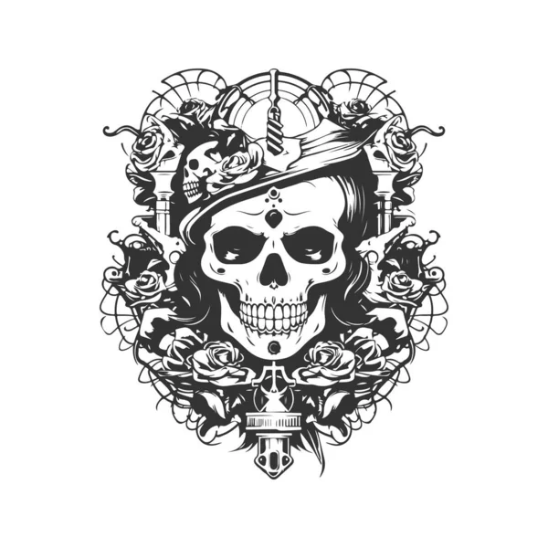 Dissent Scout Koszmary Vintage Logo Linii Artystycznej Koncepcji Czarno Biały — Wektor stockowy